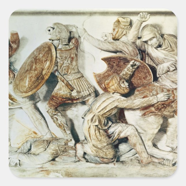 Alexander Sarcophagus Quadratischer Aufkleber (Vorderseite)