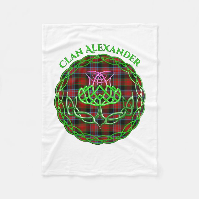 Alexander Scottish Tartan Celtic Thistle Fleecedecke (Vorderseite)