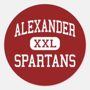 Alexander - Spartans - Highschool - Albanien Ohio Runder Aufkleber