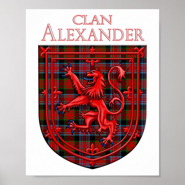 Alexander Tartan Scottish Kariert Lion Rampant Poster (Vorne)