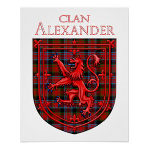 Alexander Tartan Scottish Plaid Lion Rampant Poster