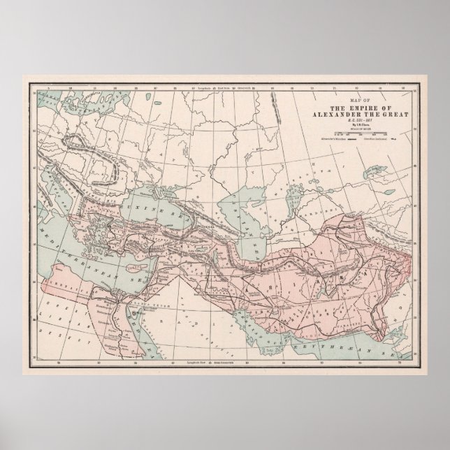 Alexander The Great Empire Vintag Map (1901) Poster (Vorne)