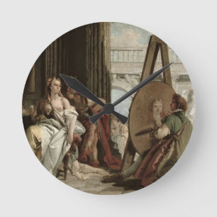Alexander und Campaspe am Haus des Malers Runde Wanduhr