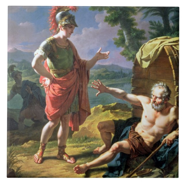 Alexander und Diogenes, 1818 (Öl auf Leinwand) Fliese (Vorderseite)