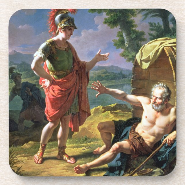 Alexander und Diogenes, 1818 (Öl auf Leinwand) Untersetzer (Vorderseite)