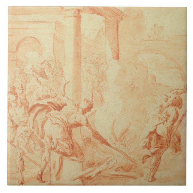 Alexander und Thais auf ihrem betrunkenen Fliese (Vorderseite)