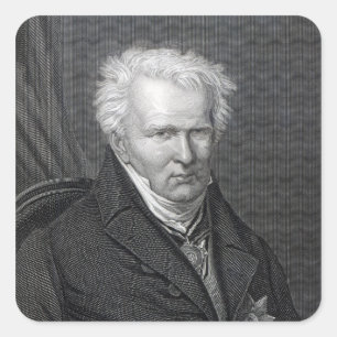 Alexander von Humboldt, graviert von C. Cook Quadratischer Aufkleber