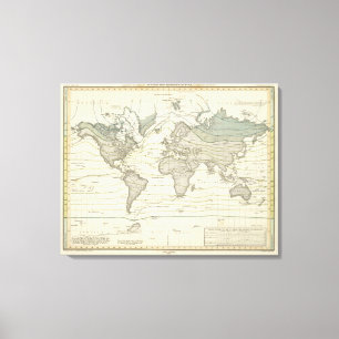 Alexander von Humboldts Systems-Isothermalkurven Leinwanddruck