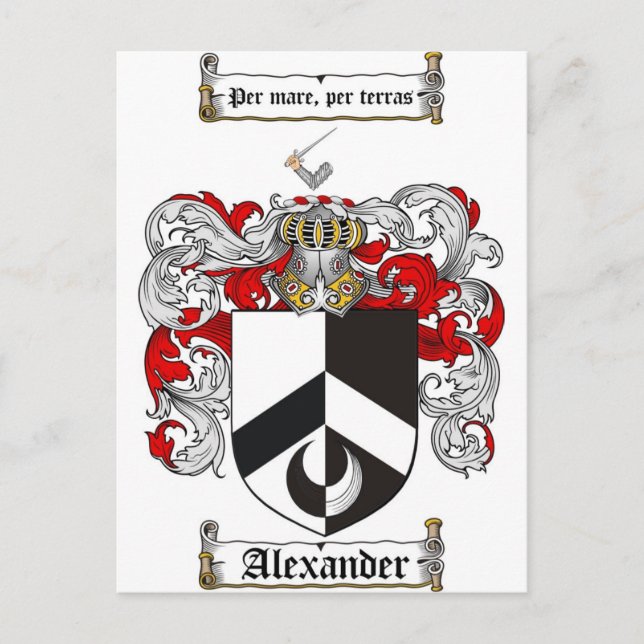 Alexander-Wappen / Alexander-Familienwappen Postkarte (Vorderseite)