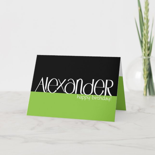 Alexander white Birthday Card Karte (Vorderseite)