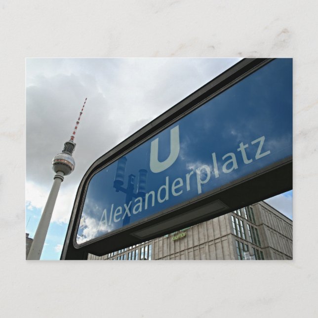Alexanderplatz U-Bahn & Fernsehturm Postkarte (Vorderseite)