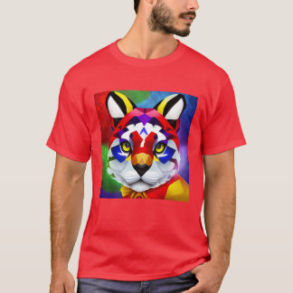 Alexander's Cat men red vivid T-shirt