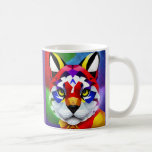 Alexander's Cat purple left hand mug Kaffeetasse<br><div class="desc">Alexander's Cat mugs are for cat owners and breeders, other cat lovers, coffee drinkers, hot chocolate drinkers, and drinkers who are modern art fans. Alexander's Cat is Steamy Raimon original art.</div>