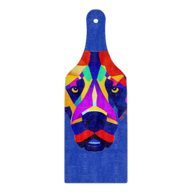 Alexander's Dog blaues Glas-Paddle-Schneidbrett Schneidebrett (Vorderseite)