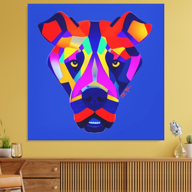 Alexander's Hund blaues Leinwandbild Leinwanddruck (Insitu (Wohnzimmer))