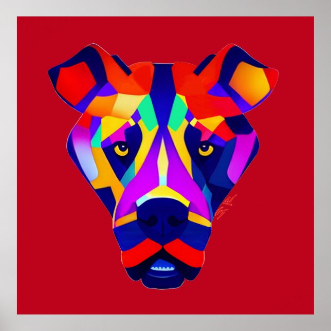 Alexanders Hund rotes mattes Poster (Vorne)