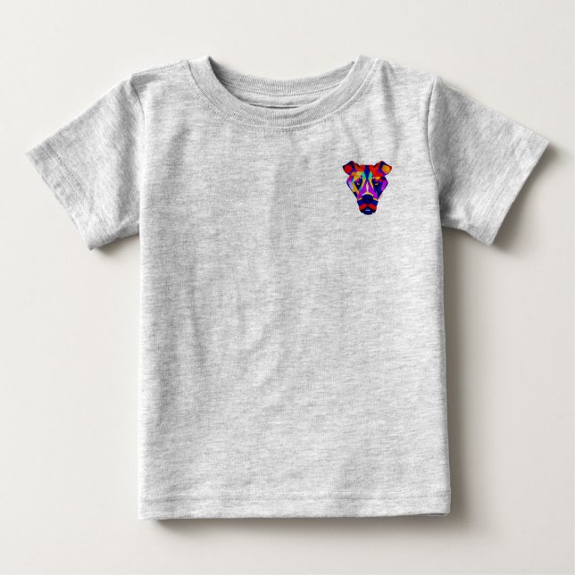 Alexanders Hundebaby graues T-Shirt mit Tasche (Vorderseite)