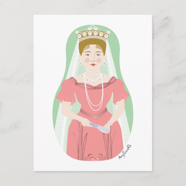 Alexandra Feodorovna Romanova Matryoshka Postcard Postkarte (Vorderseite)