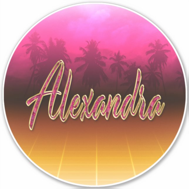 Alexandra Vorname Name pink Aufkleber Sticker (Vorderseite)