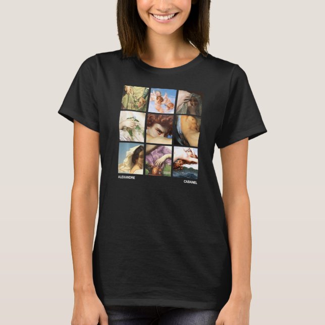 Alexandre Cabanel Famous Paintings Grid T-Shirt (Vorderseite)
