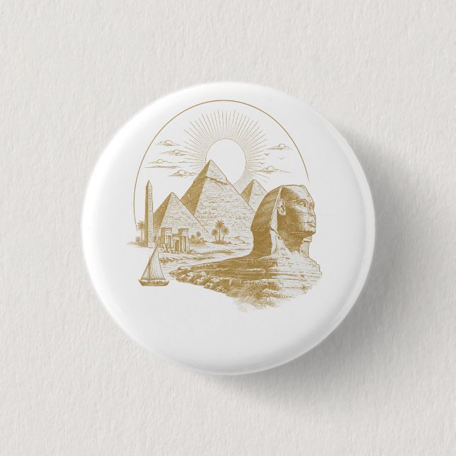 Alexandria Ägypten Kulturerbe Minimal Design Button (Vorderseite)
