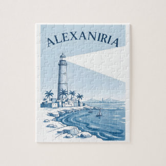 Alexandria Lighthouse Coastal Scene Travel Puzzle