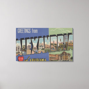 Alexandria, Louisiana - Große Briefmarkenszenen Leinwanddruck