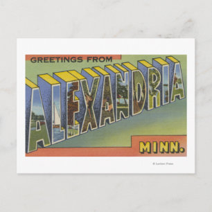 Alexandria, Minnesota - Große Briefmarkenszenen Postkarte