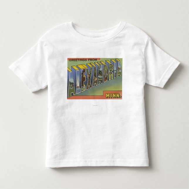 Alexandria, Minnesota - große Buchstabe-Szenen Kleinkind T-shirt (Vorderseite)