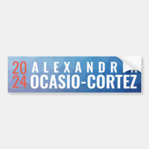 Alexandria Ocasio-Cortez 2024 blaue geometrische Autoaufkleber