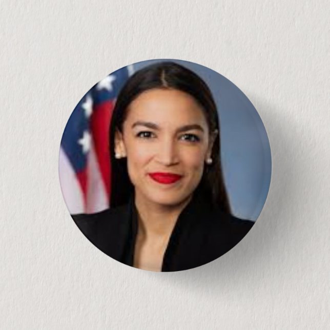 Alexandria Ocasio Cortez AOC Button (Vorderseite)