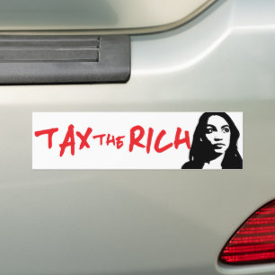 Alexandria Ocasio-Cortez AOC Steuern für Reiche Autoaufkleber