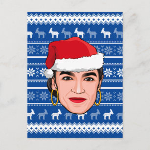 Alexandria Ocasio-Cortez (AOC) Weihnachten Postkarte