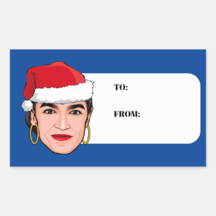 Alexandria Ocasio-Cortez (AOC) Weihnachten Rechteckiger Aufkleber