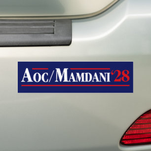 Alexandria Ocasio-Cortez AOC Zohran Mamdani 2028 Autoaufkleber