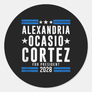 Alexandria Ocasio Cortez für den Präsidenten 2028, Runder Aufkleber