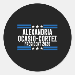 Alexandria Ocasio Cortez für den Präsidenten 2028, Runder Aufkleber
