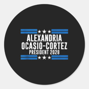Alexandria Ocasio Cortez für den Präsidenten 2028, Runder Aufkleber
