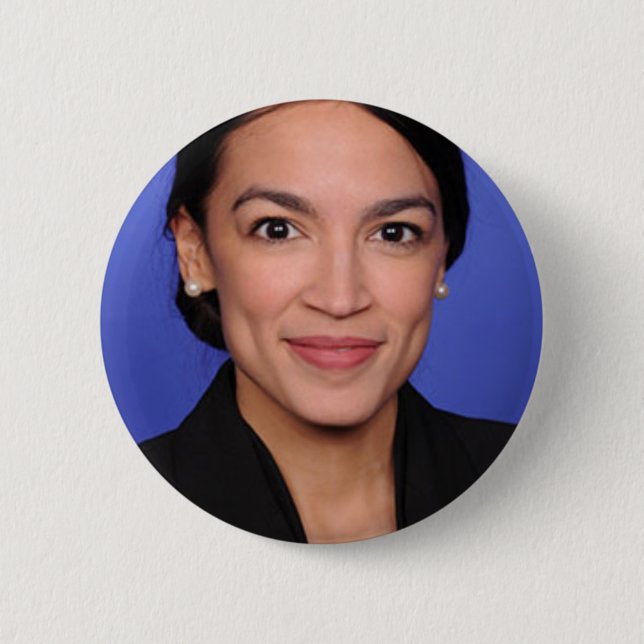 Alexandria Ocasio Cortez Portrait Button (Vorderseite)