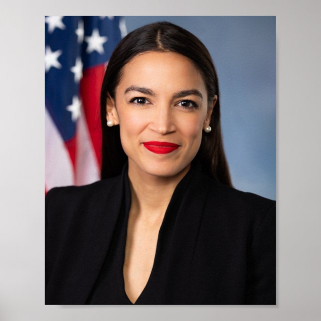 Alexandria Ocasio Cortez Portrait Poster (Vorne)