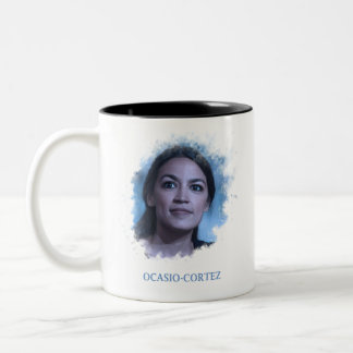 Alexandria Ocasio-Cortez - Rauch-Entwurf Zweifarbige Tasse