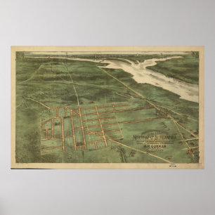 Alexandria VA Bird aus den 1890er Jahren mit Blick Poster
