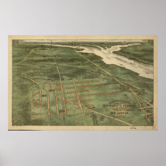 Alexandria VA Bird aus den 1890er Jahren mit Blick Poster