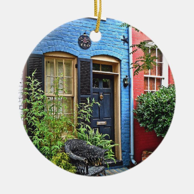 Alexandria VA - Gebäude mit Brandzeichen Keramik Ornament (Vorne)