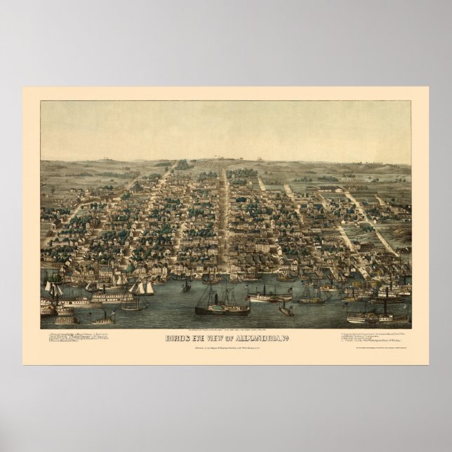 Alexandria, VA Panoramic Map - 1863 Poster (Vorne)