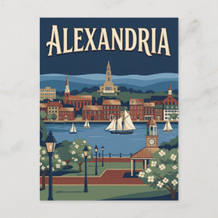 Alexandria Virginia Old Town Retro Vintage Poster Postkarte