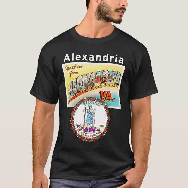 Alexandria Virginia VA Large Letter Postcard Staat T-Shirt (Vorderseite)