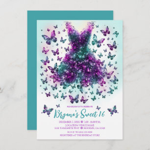 Alexandrite Aquamarin Butterfly Dress June Birthst Einladung