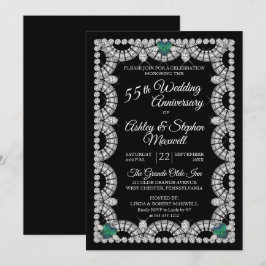 Alexandrite Diamond 55. Party zum Hochzeitstag Einladung