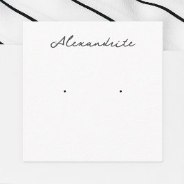 Alexandrite Earring Jewelry Display Card Begleitkarte